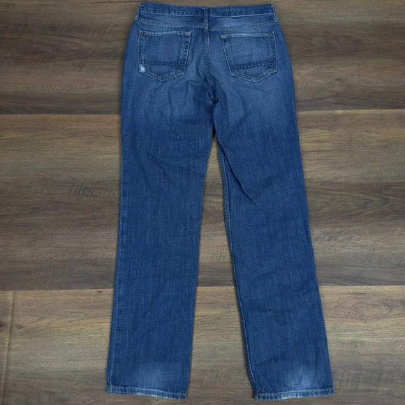 Eddie Bauer Boyfriend Fit Jeans Women 2 Medium Wash Distressed Straight Leg Blue - Picture 3 of 7